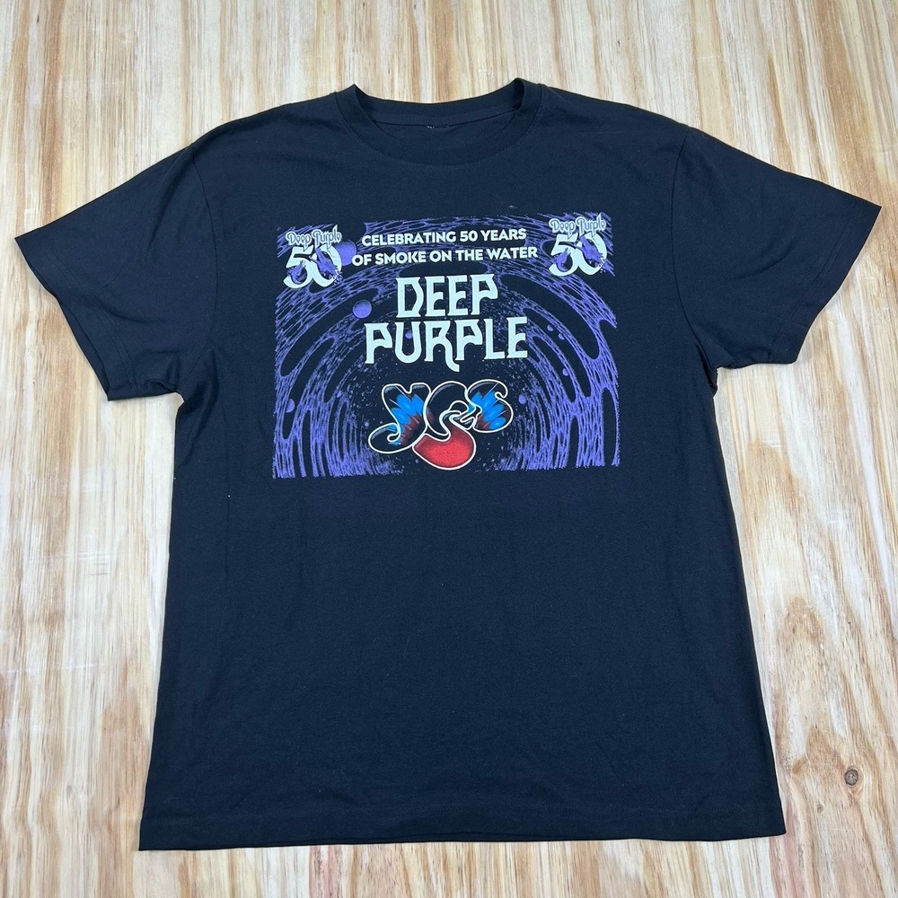 Deep Purple Band  T-shirt Smoke on the Water 50 Year‎ Anniversary Large